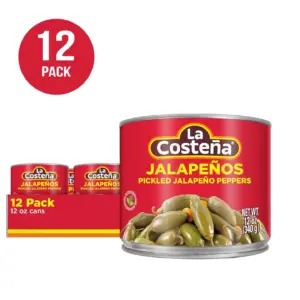 Peberfrugter - La Costeña Hele Syltede Jalapeños 12-pak - 355 ml dåser